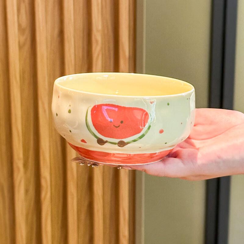 Yuzhuxun Cartoon Fruit Ceramic Rice Bowl