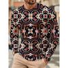 3D Print Luxurious Exquisite T Shirt For Men Colorful Pattern Tees Autumn Fashion Casual Long Sleeves O-Neck Tops Loose T-Shirts