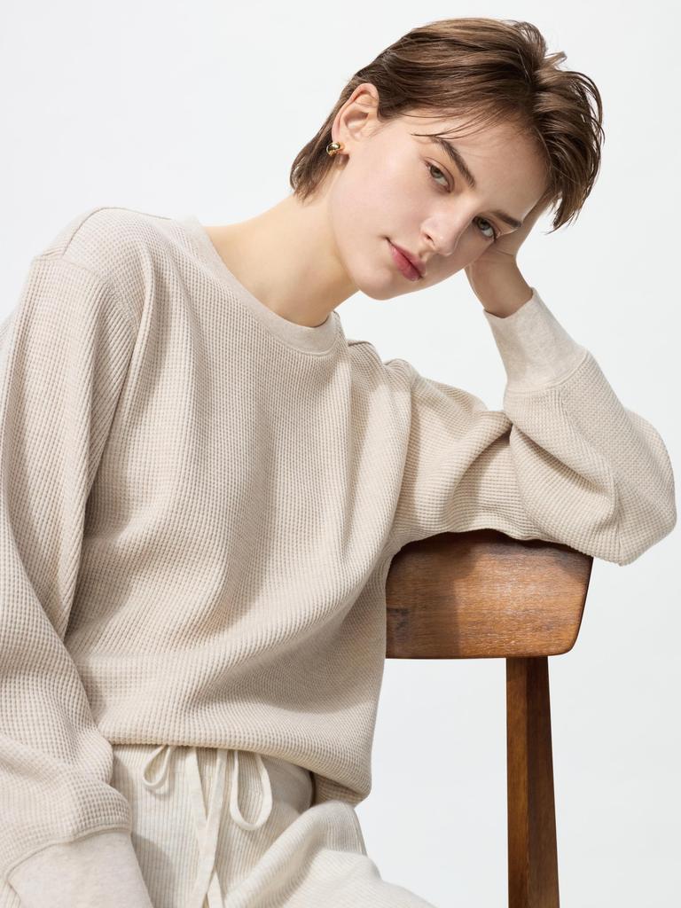 Uniqlo Japan Waffle Crew Neck T  Long Sleeve 