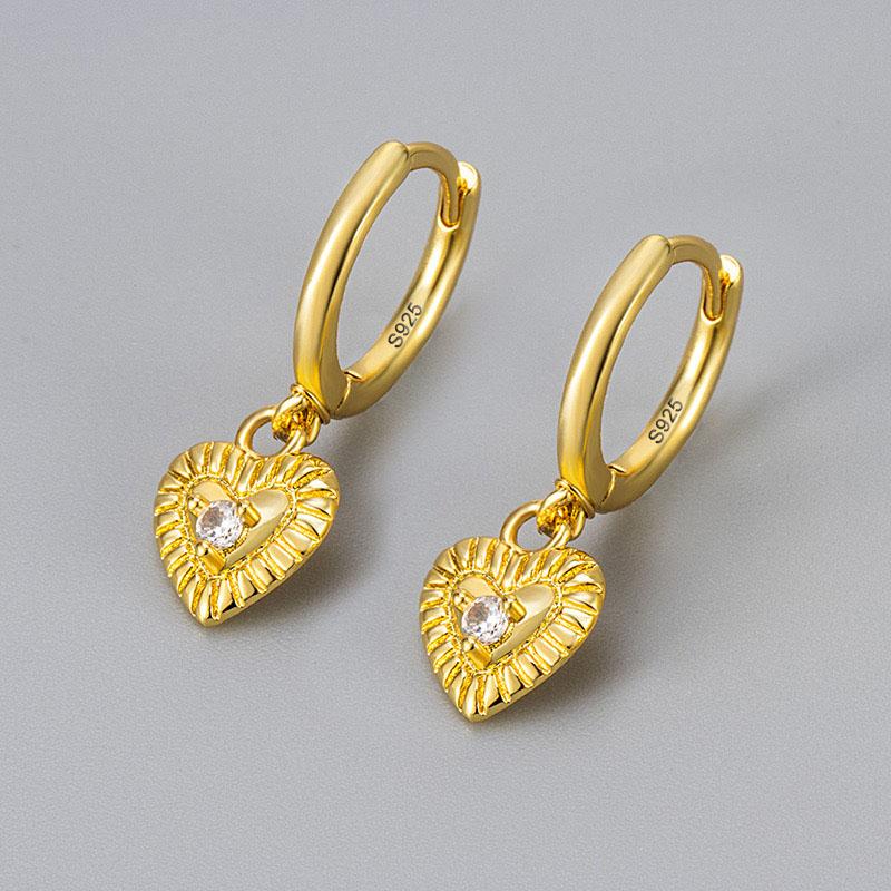925 Silver Earrings For Women Trendy Heart Star Zircon Earring Jewelry Prevent Allergy Party Accessories Gift