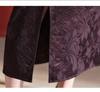 Autumn 2025 Women's Silk Jacquard Retro Slit Bodycon Midi Skirt