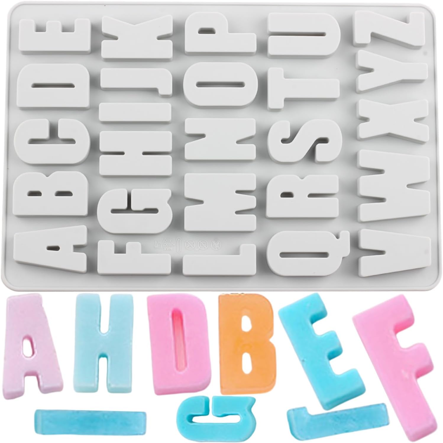 26 Cavity Alphabet Crayon Molds Letter Silicone Candy Mold For Candy