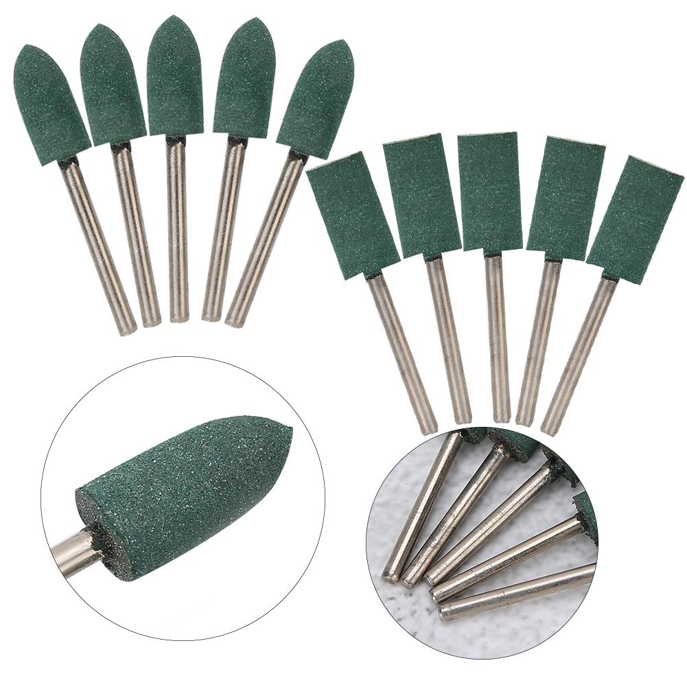 10Pcs Rubber Polishing Tool Buffing Wheel Head Jewelry Grinding Machine Accessory with Handle