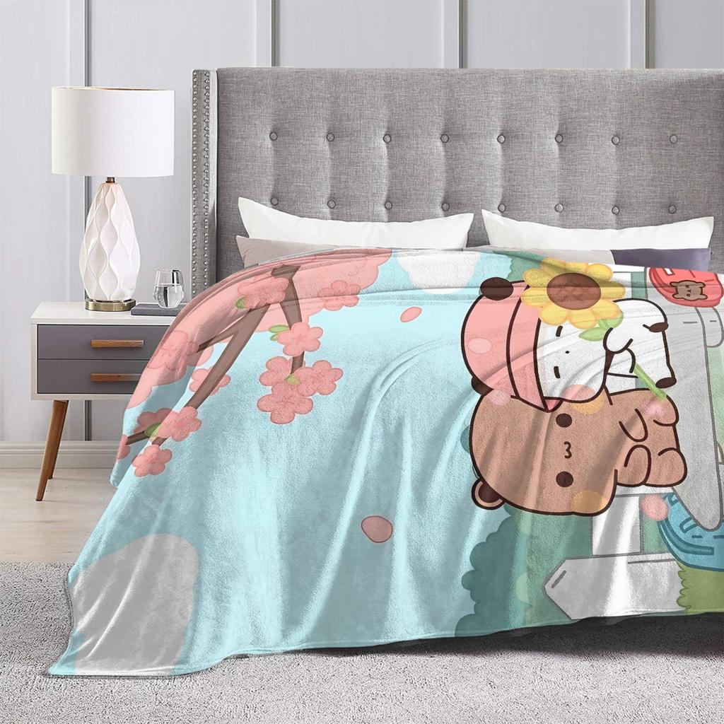 Bear And Panda Bubu Dudu Blanket Super Soft Novelty Plush Bedding Throws For Couch Chair Sofa Bed Flannel Bedspread Bed Cover