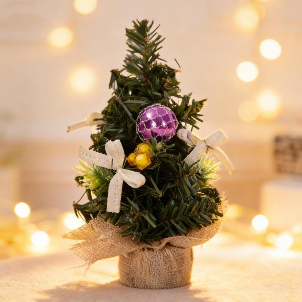 Mini 20cm Cartoon Christmas Tree Ornaments for Tabletop and Mall Decor