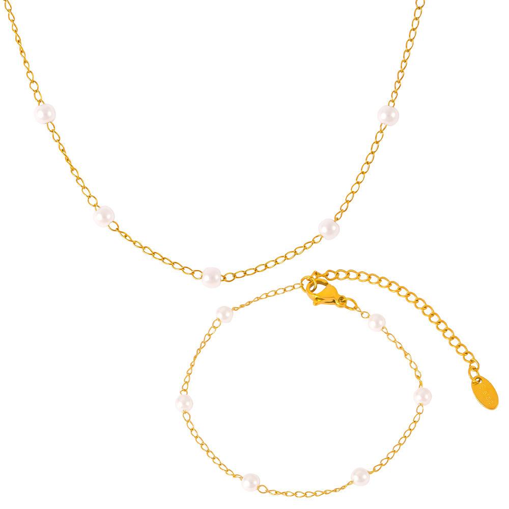 Elegant Temperament Bead Necklace Women'S Spring And Summer Round Titanium Steel O-Chain Non-Fading Jewelry