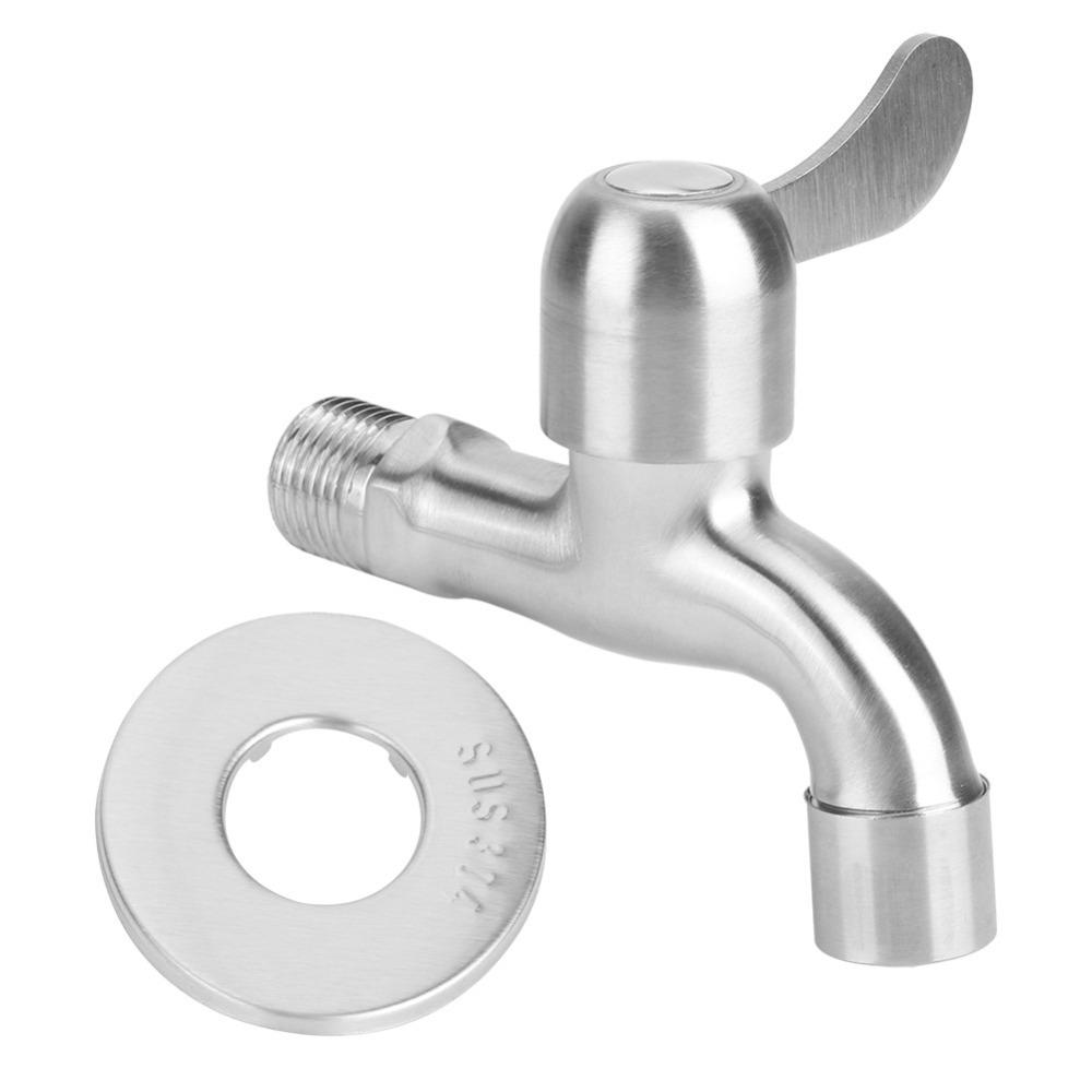 304 Stainless Steel Faucet Tap Single Cold Water Water Tap Durable Faucet Garden