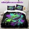 Splashing Ink Death  Pattern Bedding Quilt Set Quilt Cover Pillowcase Home Decoration Birthday Gift (1 * Duvet Cover + 2 * Pillowcase, Without Core)