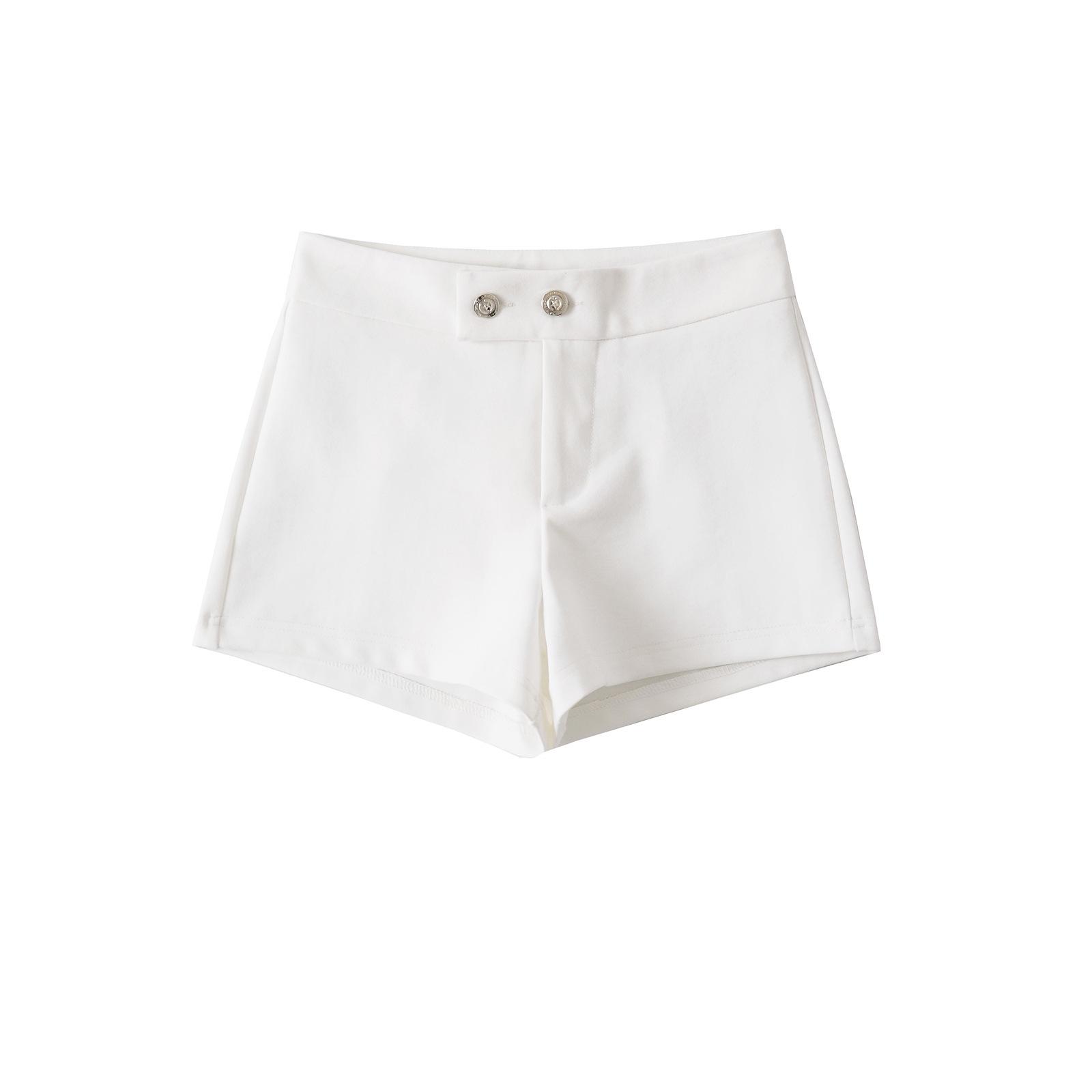

Универсальные шорты с запахом на бедрах с двойной пуговицей и тиснением - Коллекция весна/лето 2025 S белый