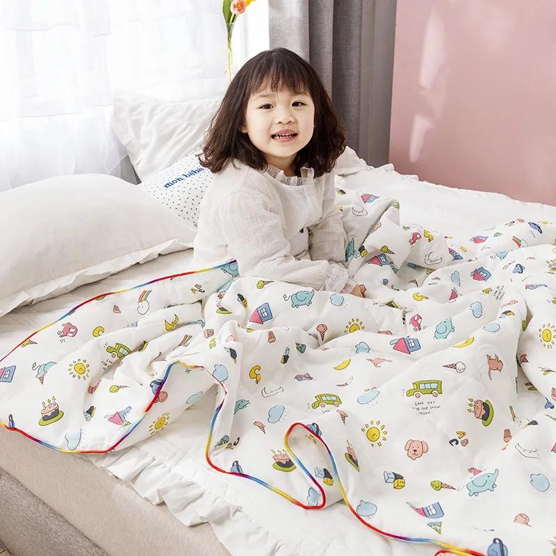New Waffle Yarn Cotton Children's Summer Quilt Double Layer Yarn Airable Cover