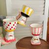 Tifan Cartoon Goblet Cute Dessert Ceramic Cup Hand-Painted Underglaze Color 61 Souvenir