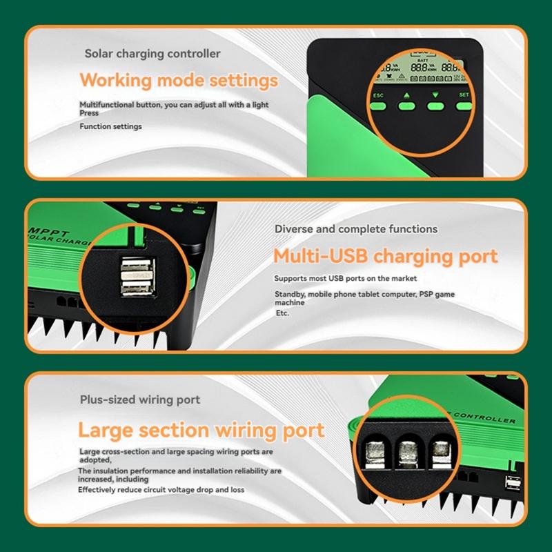 A20F-Solar Charge Controller MPPT Solar Panel Solar Charge Regulator 12V 24V Battery PV Input 100VOC