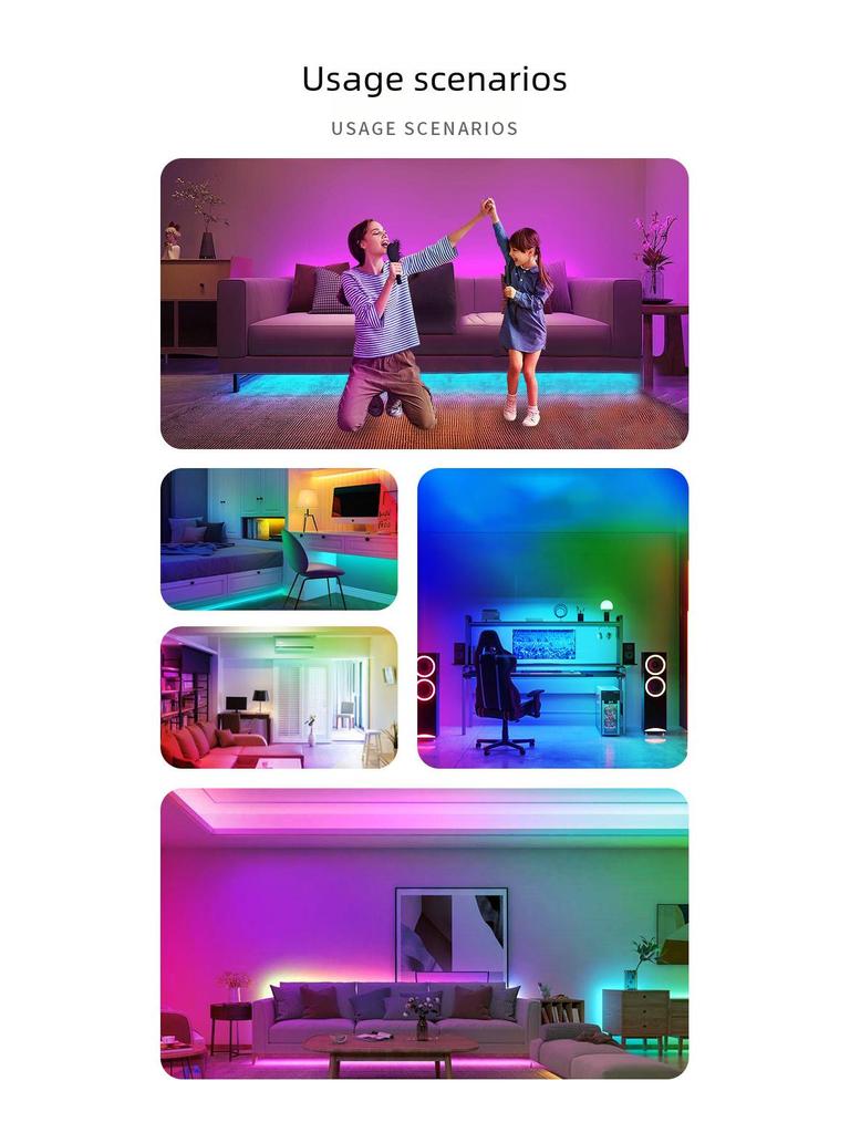 Chytré RGB stropní světlo se stmíváním a nastavením teploty barev - Aplikace Tuya a hlasové ovládání Bluetooth