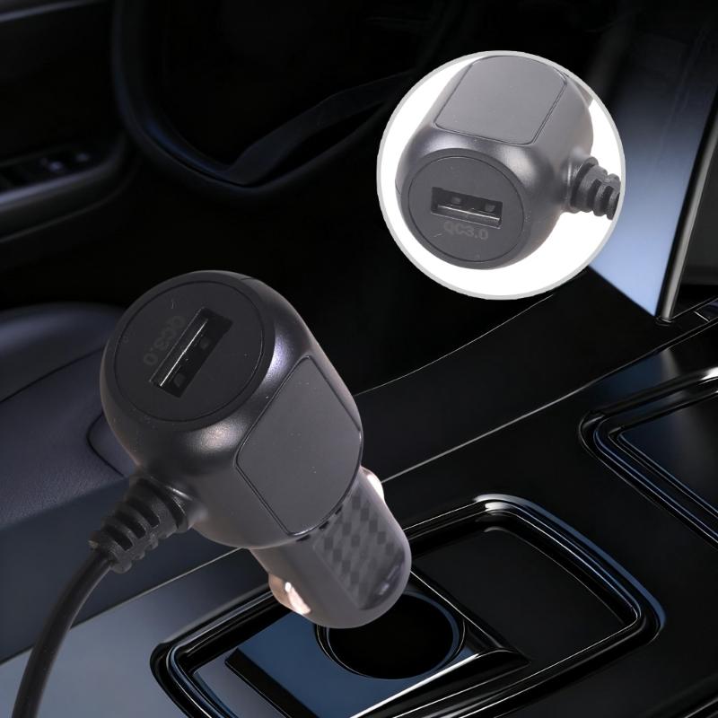 18W Car Chargers USB Port with Type C Cable Technology Car Recorder Power Supply 12V 24V Safe Charging