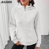 Women's Fashion Casual Solid Color Print Long Sleeve Hooded Hoodies & Sweatshirts