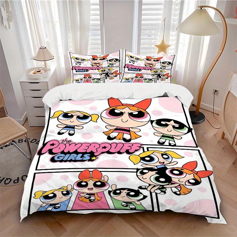 3pcs Blossom & Bubbles & Buttercup Printed Bedding Set, Soft and Comfortable Quilt Cover for Bedroom, Guest Room F001