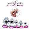 Stainless Steel Anal Plug Heart Shape 5 Sizes Crystal Anal Plug Removable Butt Plug Stimulator Anal Sex Toys Prostate Massager