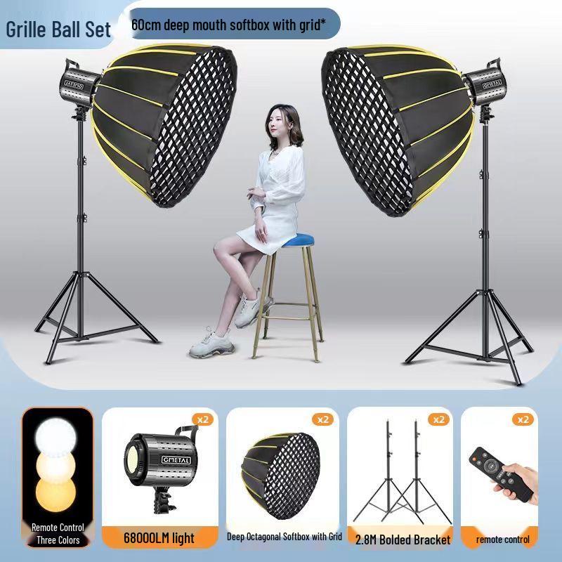 2025 Pro Streaming Beauty Fill Light with Parabolic Softbox Grid