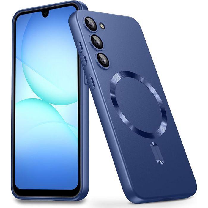 Coque de Protection - BOOLING - pour Samsung Galaxy A17 5G/4G - Silicone avec Cercle Magnétique - Bleu Marine