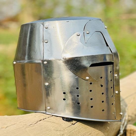 Templar Helmet Medieval Crusader Helmet Templar Knight Helmet Silver Finish