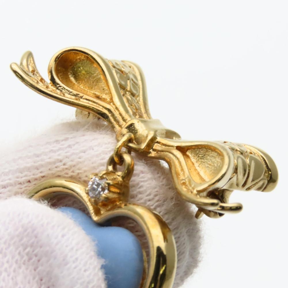 Used Wedgwood Brooch Jasper metal 7.0g gold blue plating