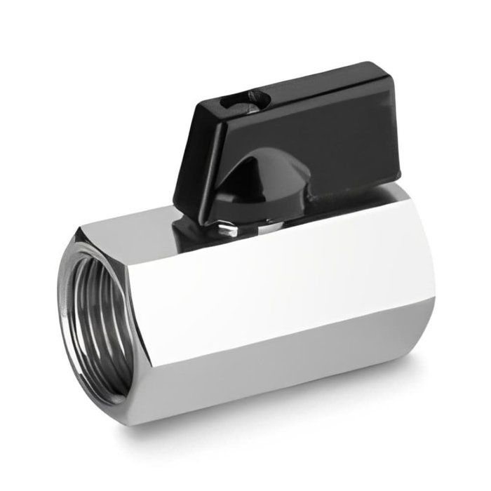 Mini Robinet à Boisseau Sphérique Laiton Chromé 1/2 Pouce