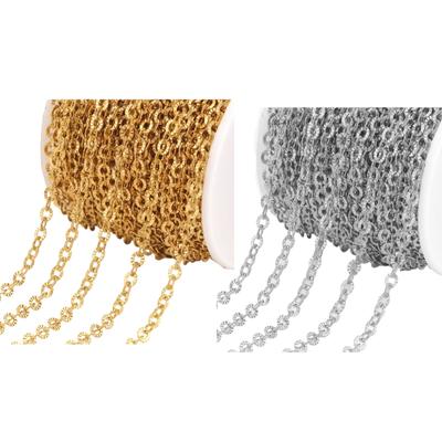 5 Meter Stainless Steel O Shape Textured Chain Adjustable Necklace Chain Suitable for Making Necklaces and Bracelets