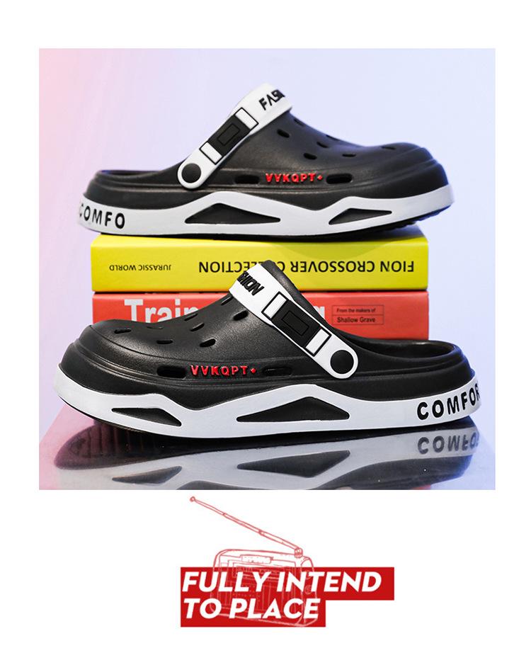 סנדלי אי.וי.איי קיציים נושמים לגברים: נעלי חוף קלות משקל, סוליה רכה, בוהן סגורה, לשימוש כפול