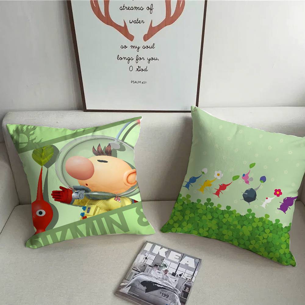 Cartoon P-PIKMINS Pillow Case Home Decor Throw For Sofa Bed Car Room Decor Gift Idea