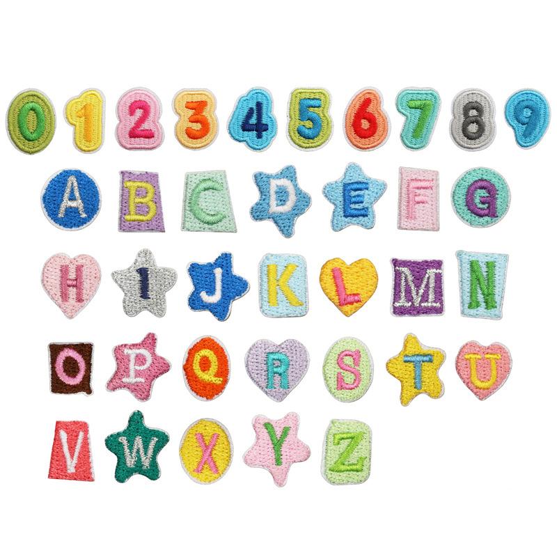 English Letter Embroidery Cloth Sticker Small Size Diy Pendant Decorative Patch Sticker Love Star Letter Embroidery Chapter Boy