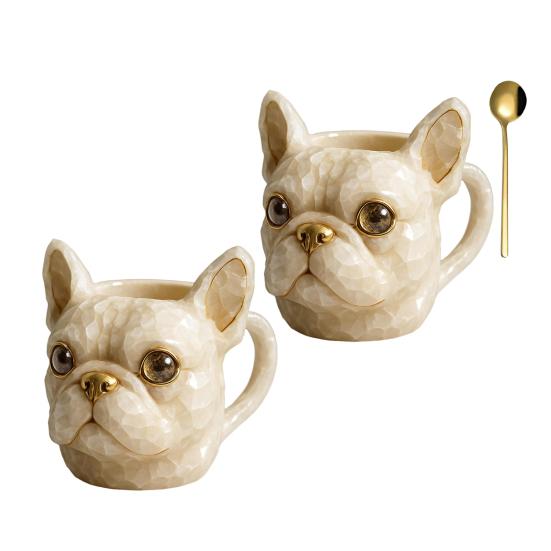 French Bulldog Mug Handmade Coffee Cup Novelty Tea Milk Mug Personalized Drinkware Gifts for Dog Lovers