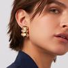 Jiedin European and American 18K Gold Stainless Steel Stud Earrings, Niche Design Titanium Steel Jewelry