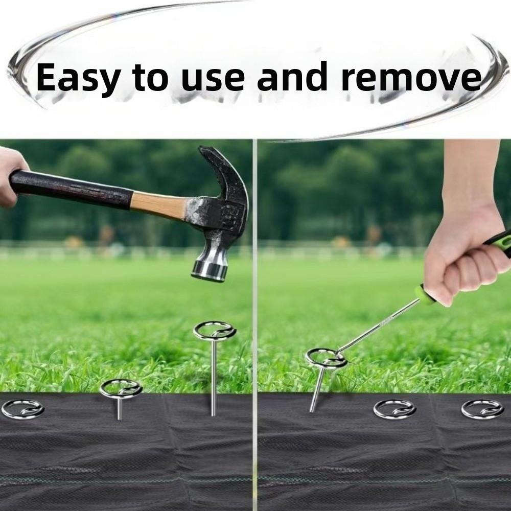 50Pcs Garden Tools G-Type Ground Stakes Heavy Duty Reusable Weed Barrier Fabric Stakes Portable Fixing Ground Pegs Outdoor