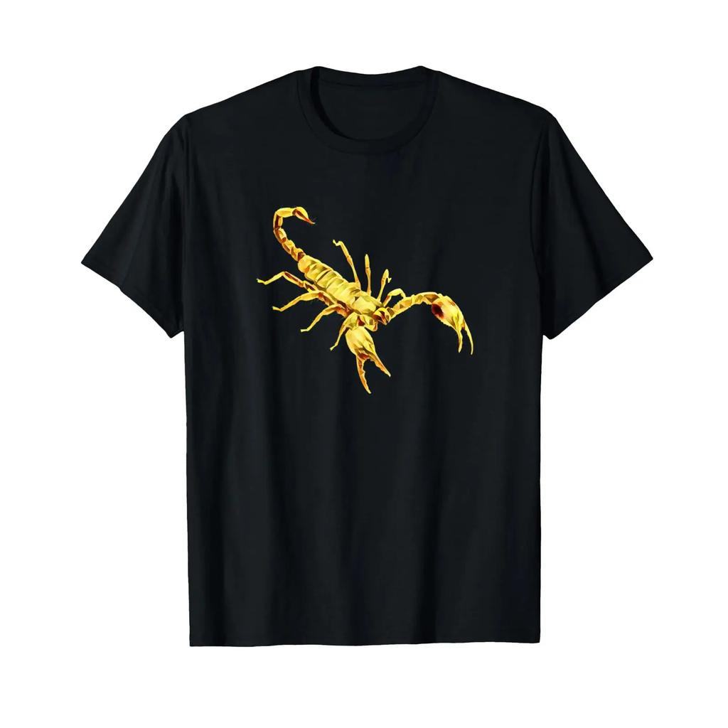 Scorpion T Shirt Black Vintage Designer Clothes Top For Everyday Wear Stretched Streetwear Stylish Casual Graphic Soft