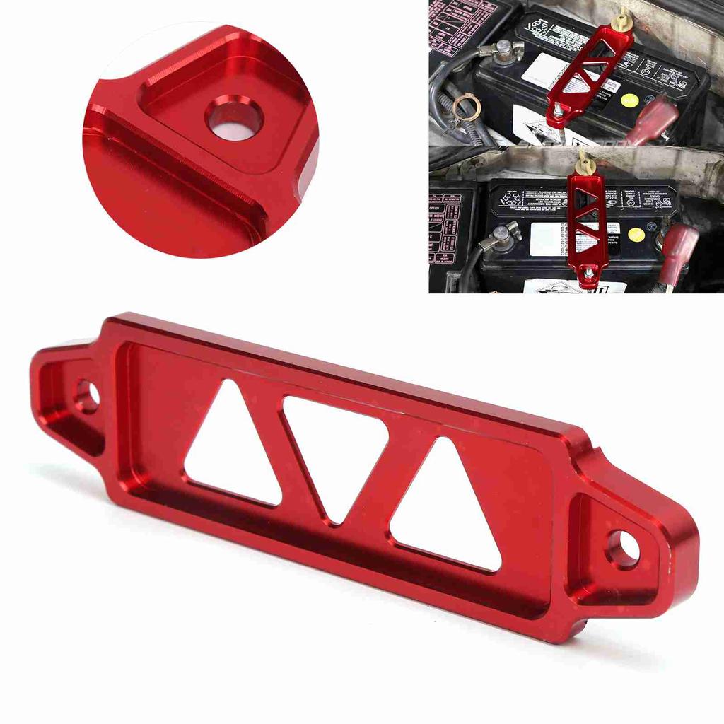 Car Battery Tie Down Bracket Red Aluminum Alloy Brace Replacement for Honda Civic EG