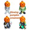 Resin Pumpkin Knight Halloween Decoration Figurine Light Garden Ornament Gift