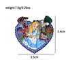Cute Personality Alice in Wonderland Metal Badge Video Animation Heart Alloy Brooch Accessories