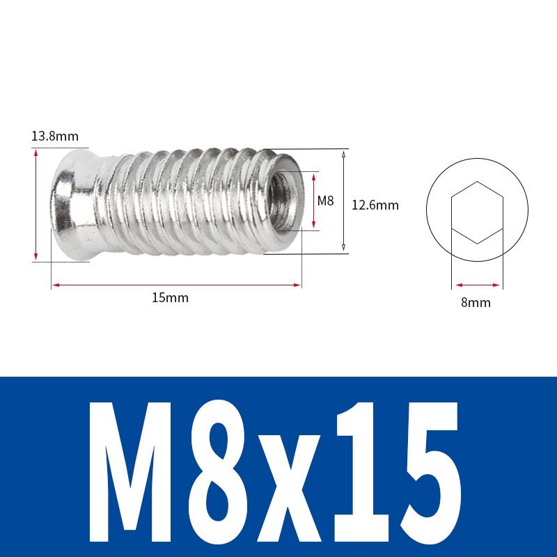 M4 M5 M6 M8 304 Stianless Steel Hex Socket Drive Insert Nuts Threaded For Wood Furniture
