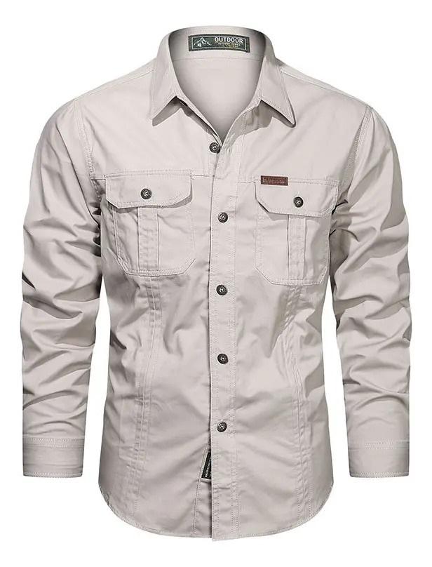 Summer Tactical Shirt Men's Breathable Long Sleeved Work Shirt