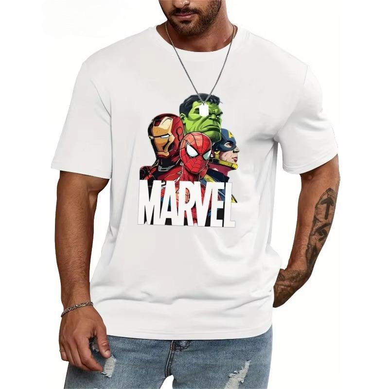Summer New Cartoon Creative Printing T-shirt Men's and Women's American Loose Casual Trend Autumn and winter innerwear