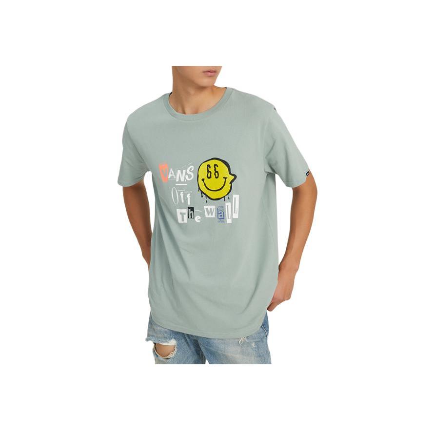 Vans Casual American Vintage Short Sleeve T-Shirt Men Tops Green VN0A7TPEYV2