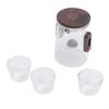 Glass Teapot with Strainer 330ml Magnetic Filtration Pot Water Separation Glass Teapot with 3 Cups for Home Outdoor Office