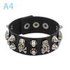 90S  Punk Style Bracelet Personality Pu Leather Three Rows Spikes Square Bracelets Bangle 2024 Party Jewelry Gift