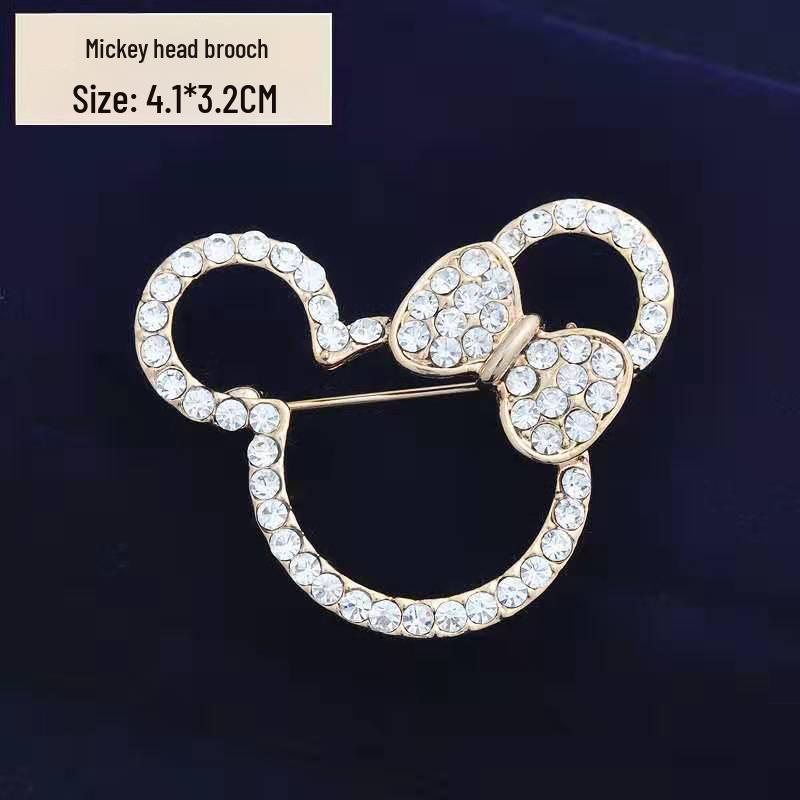 Elegant Women's Pearl & Rhinestone Cartoon Brooch Scarf Buckle with Diamond-Studded Alloy Corsage
