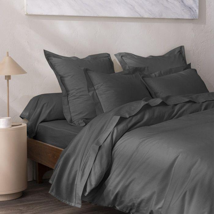 "Julian" Combed Cotton Percale Duvet Cover All Sizes Pure Cotton - Julian Slate - Duvet Cover 240 X 220 Cm