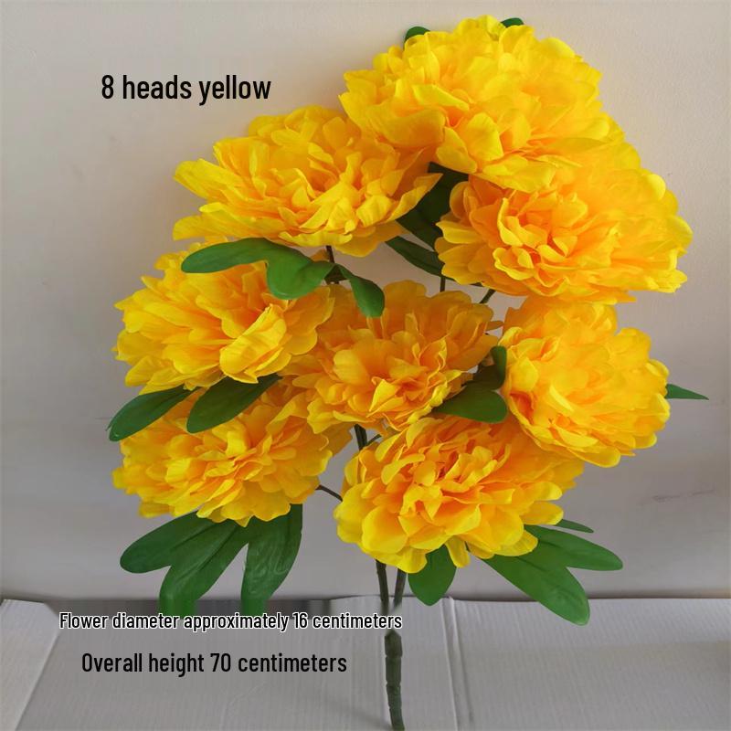 Pfingstrose Seidenblumenstrauß, 8 Köpfe - Künstliche Dekoration für Wohnzimmer & Hochzeit, Kostenloser Versand