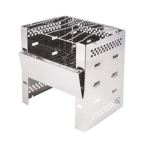 

YOLER Smart Folding Stove, A4-Shaped, Original Design, Adjustable, 2-4 Person Capacity, Multi-Purpose, Ideal for Camping and Beginners, Outdoor Wood-F