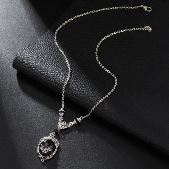 Unisex Bat Beads Faux Gemstone Pendant Necklace Finger Ring Earrings Jewelry