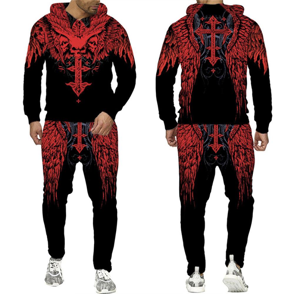 Готическая толстовка с принтом черепа/спортивный костюм с 3D-принтом — фото 18