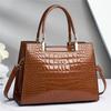 Taizhou Women's Bag with Shiny Leather and Stone Pattern, Elegant and Grand Women's Handbag, Single Shoulder Crossbody Bag, Large Capacity